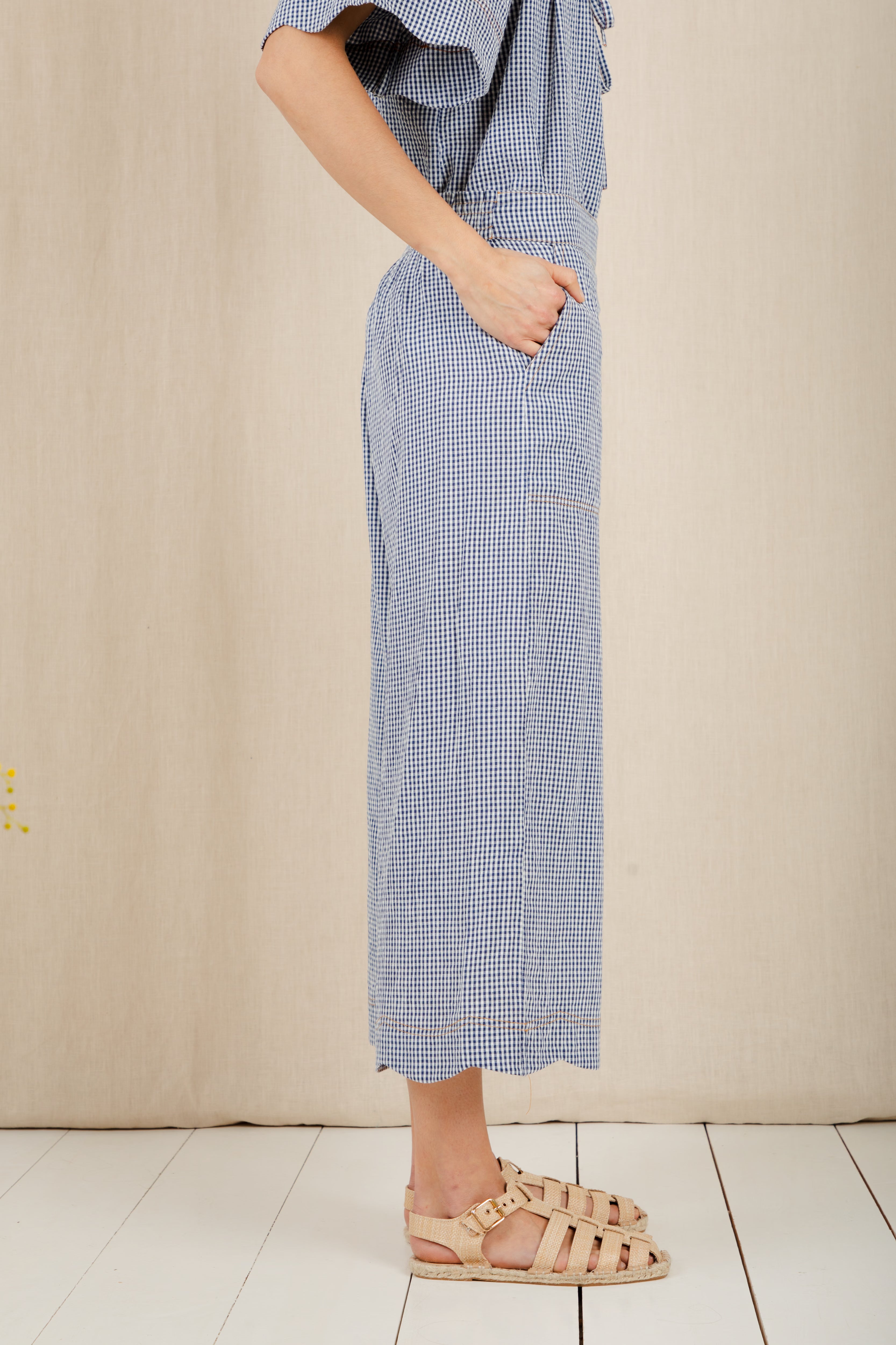 Bonte Aide Trouser - Navy Gingham