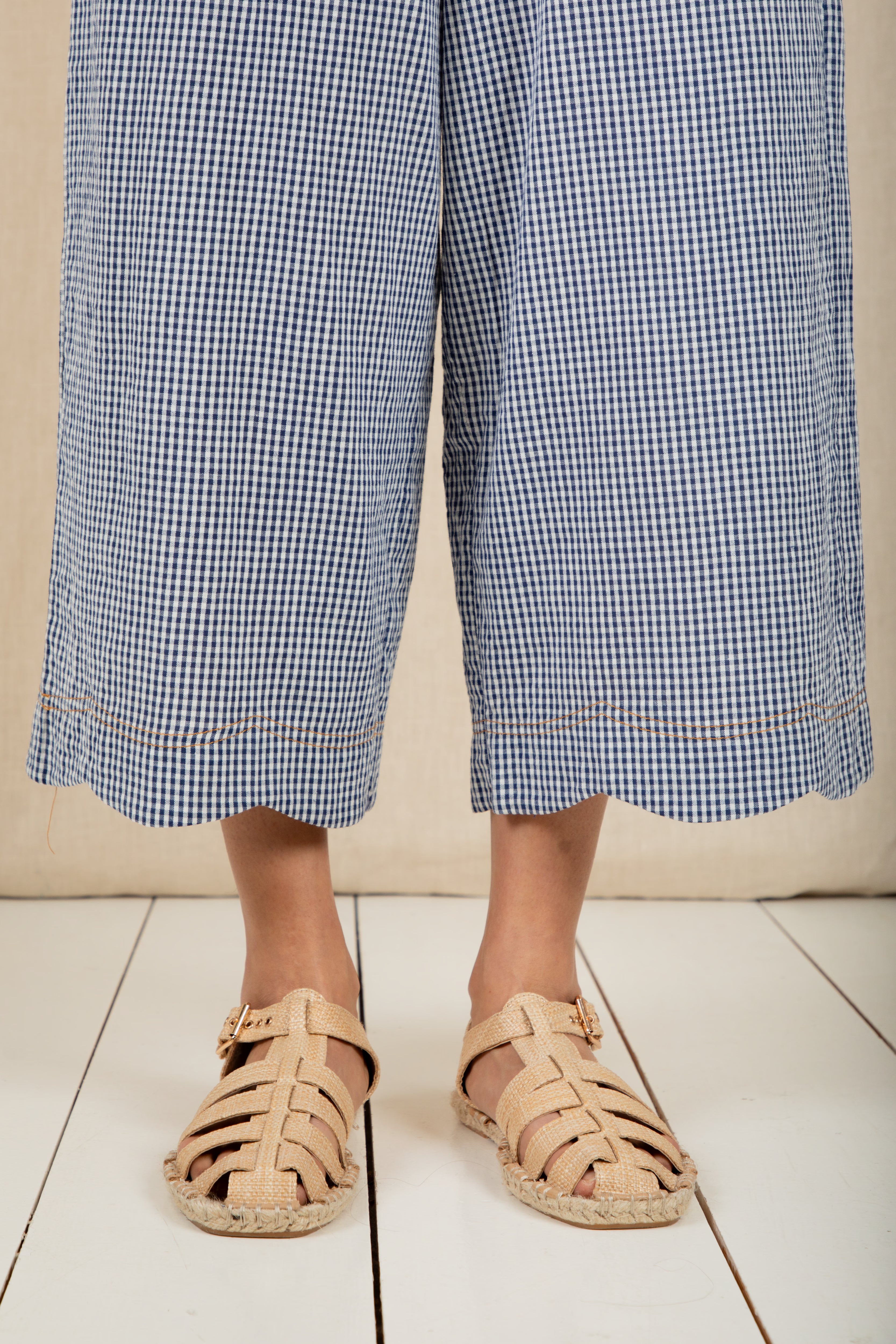 Bonte Aide Trouser - Navy Gingham