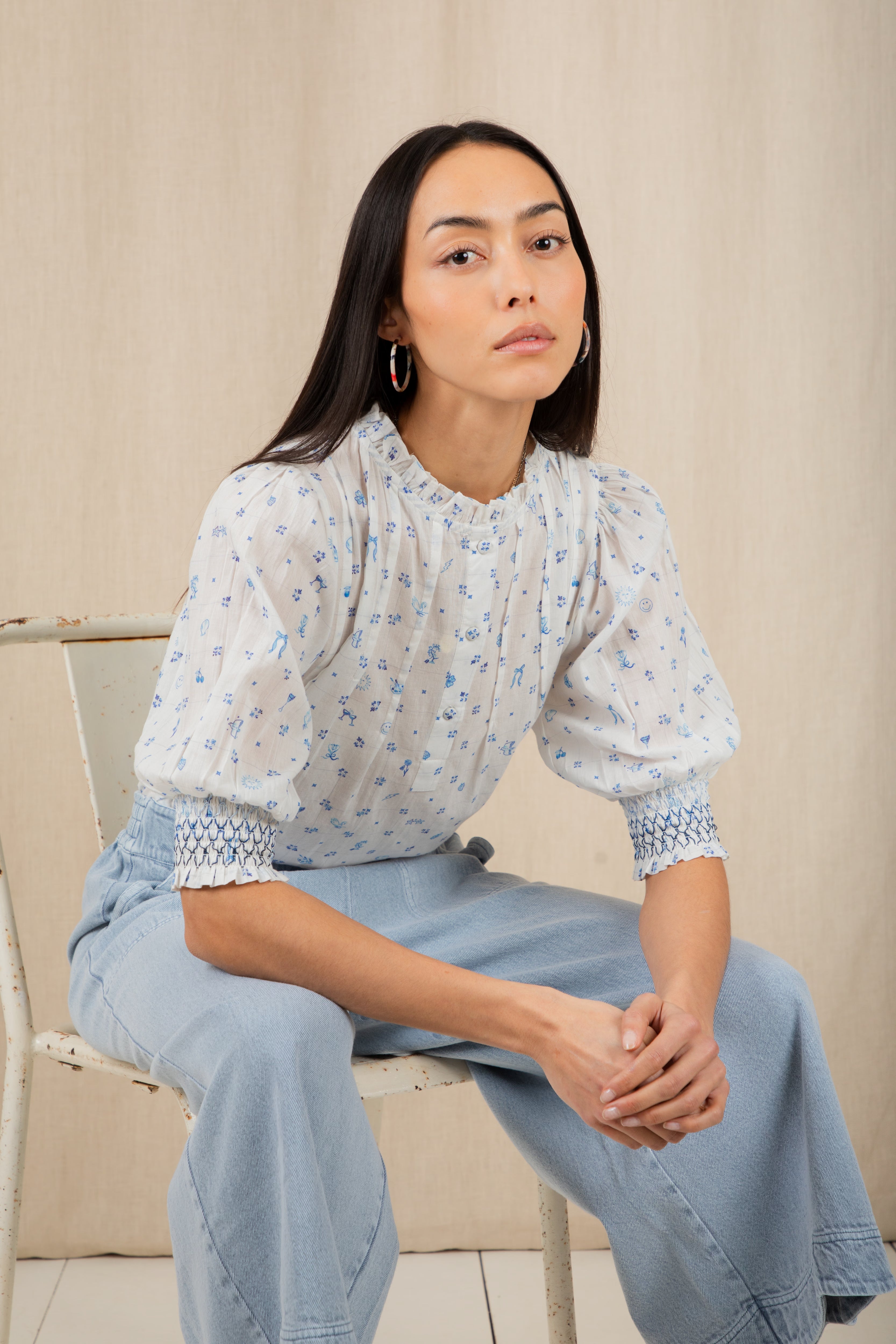 Bonte Loane Shirt - Delft