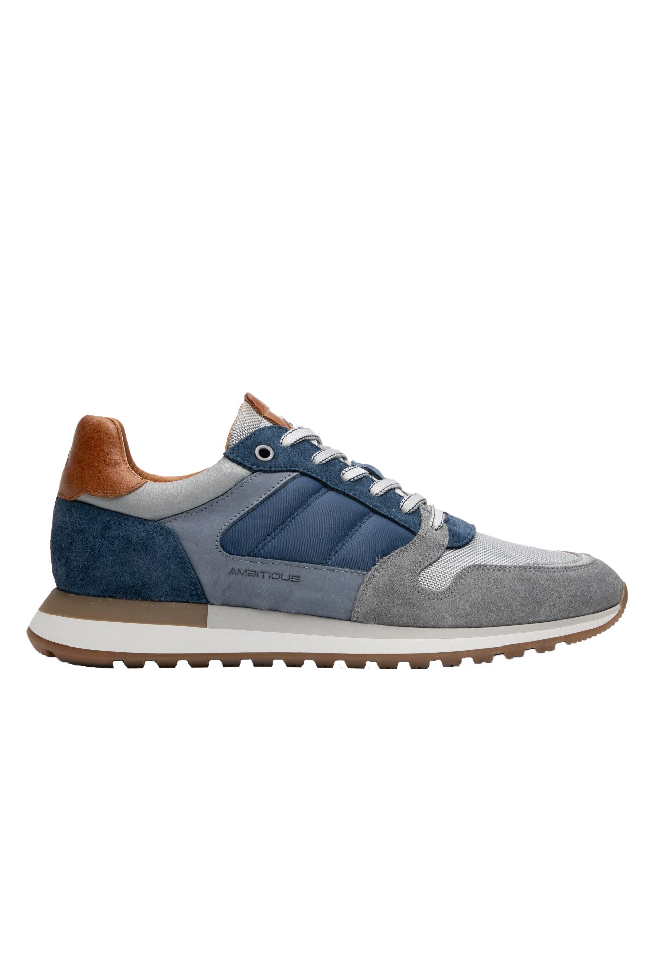 Ambitious Grizz Leather Trainers - Navy Combi