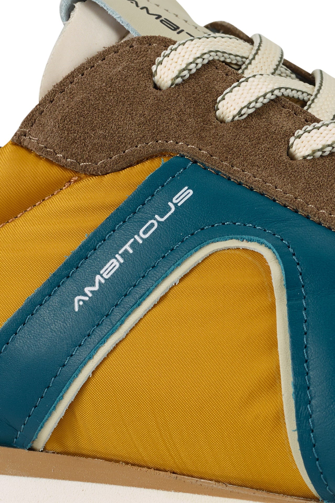 Ambitious Rhome Retro Trainers - Taupe/Yellow