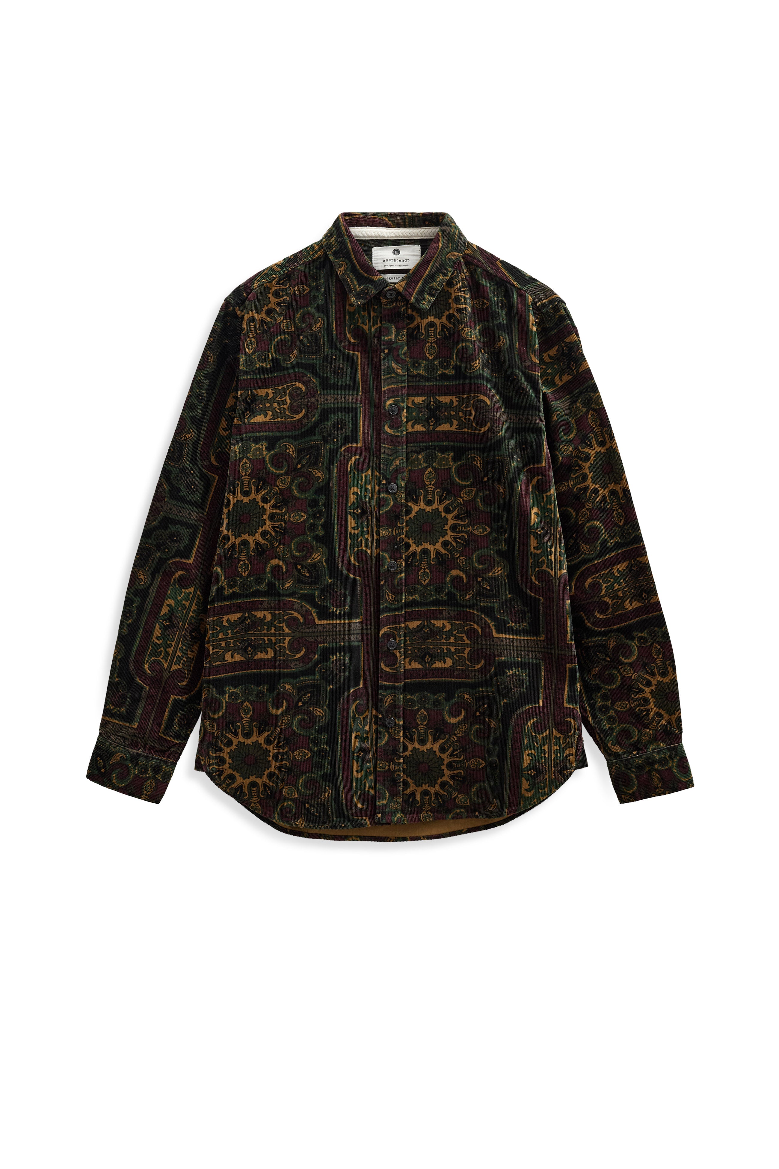 Anerkjendt Leif Cord Jacquard Shirt - Forest Night