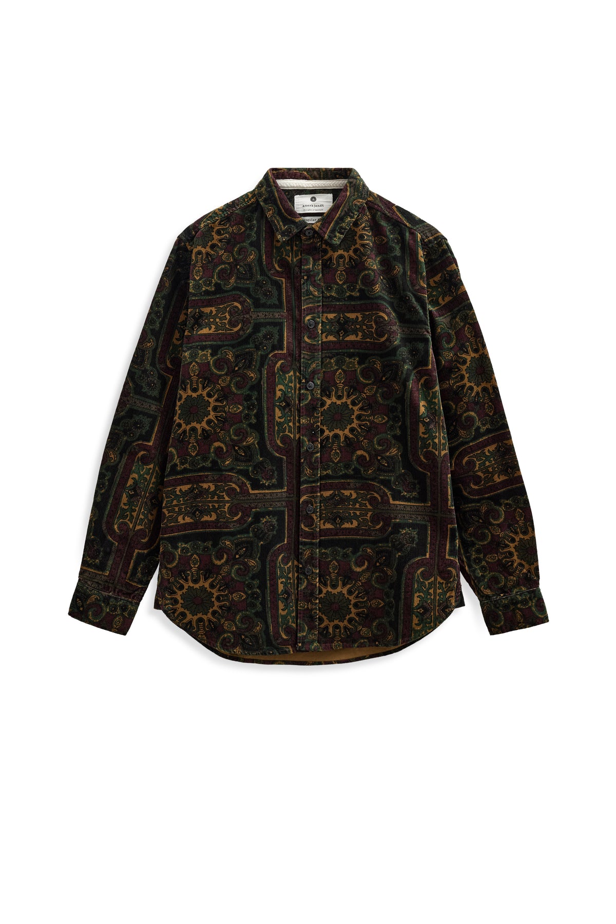 Anerkjendt Leif Cord Jacquard Shirt - Forest Night