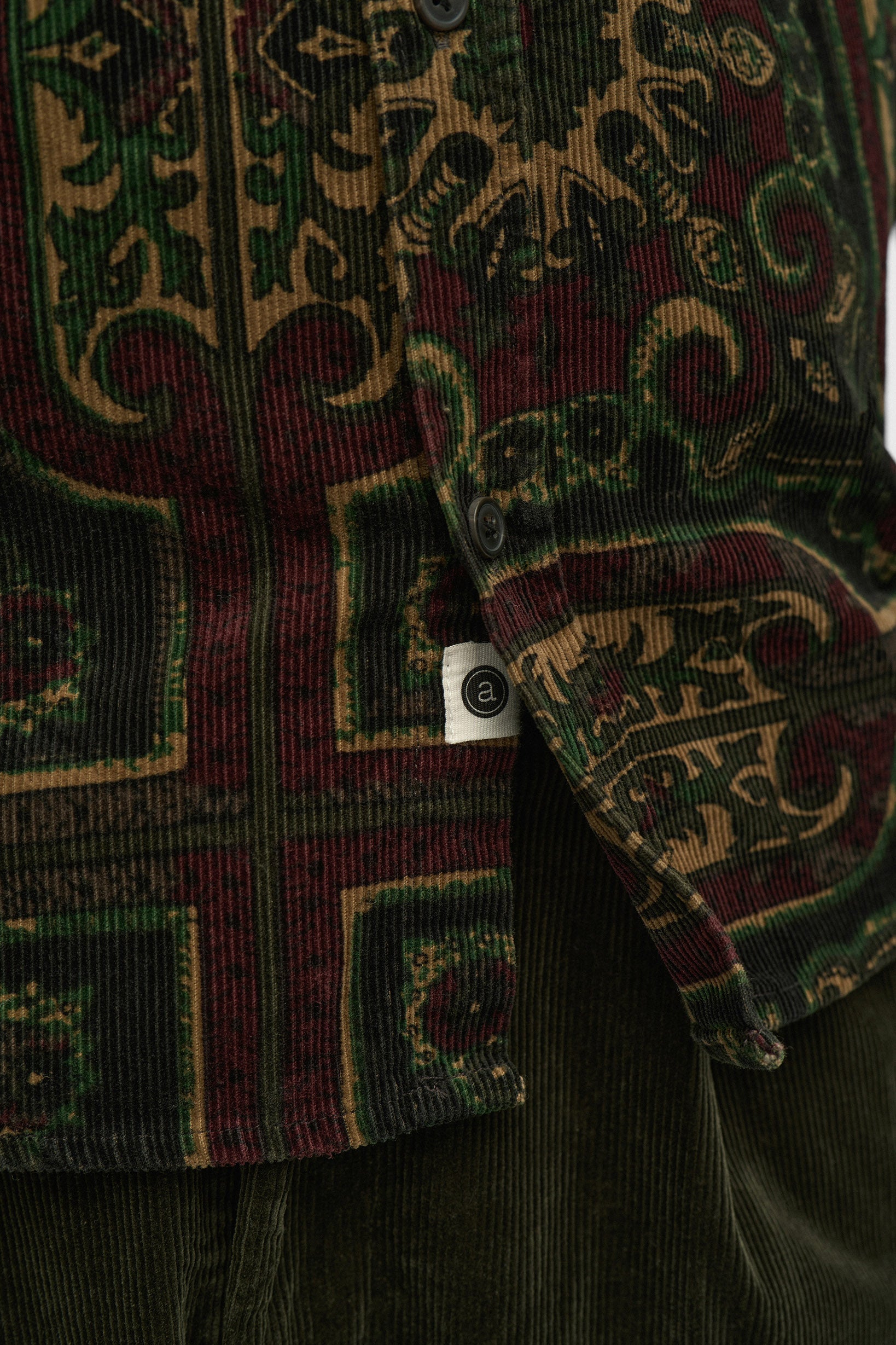 Anerkjendt Leif Cord Jacquard Shirt - Forest Night