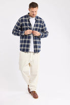Armor Lux Flannel Check Cotton Shirt - Carreaux Marine Deep/Grey/Mil