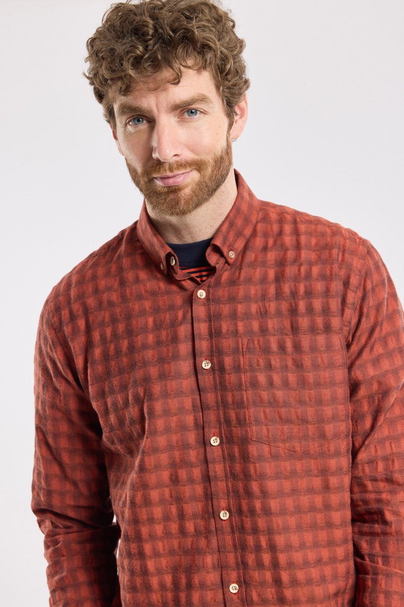 Armor Lux Heritage Self Patterned Shirt - Carreaux Paprika