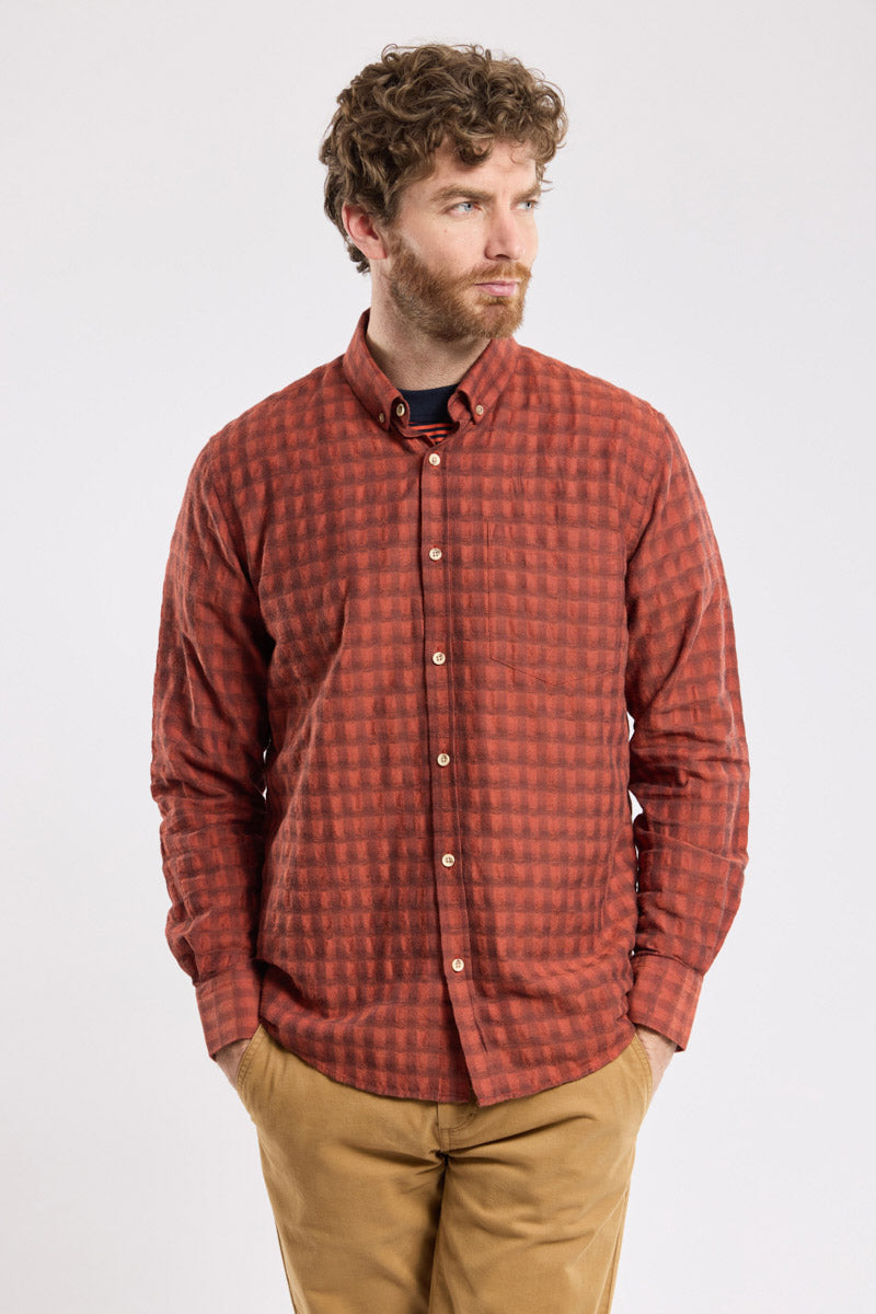 Armor Lux Heritage Self Patterned Shirt - Carreaux Paprika