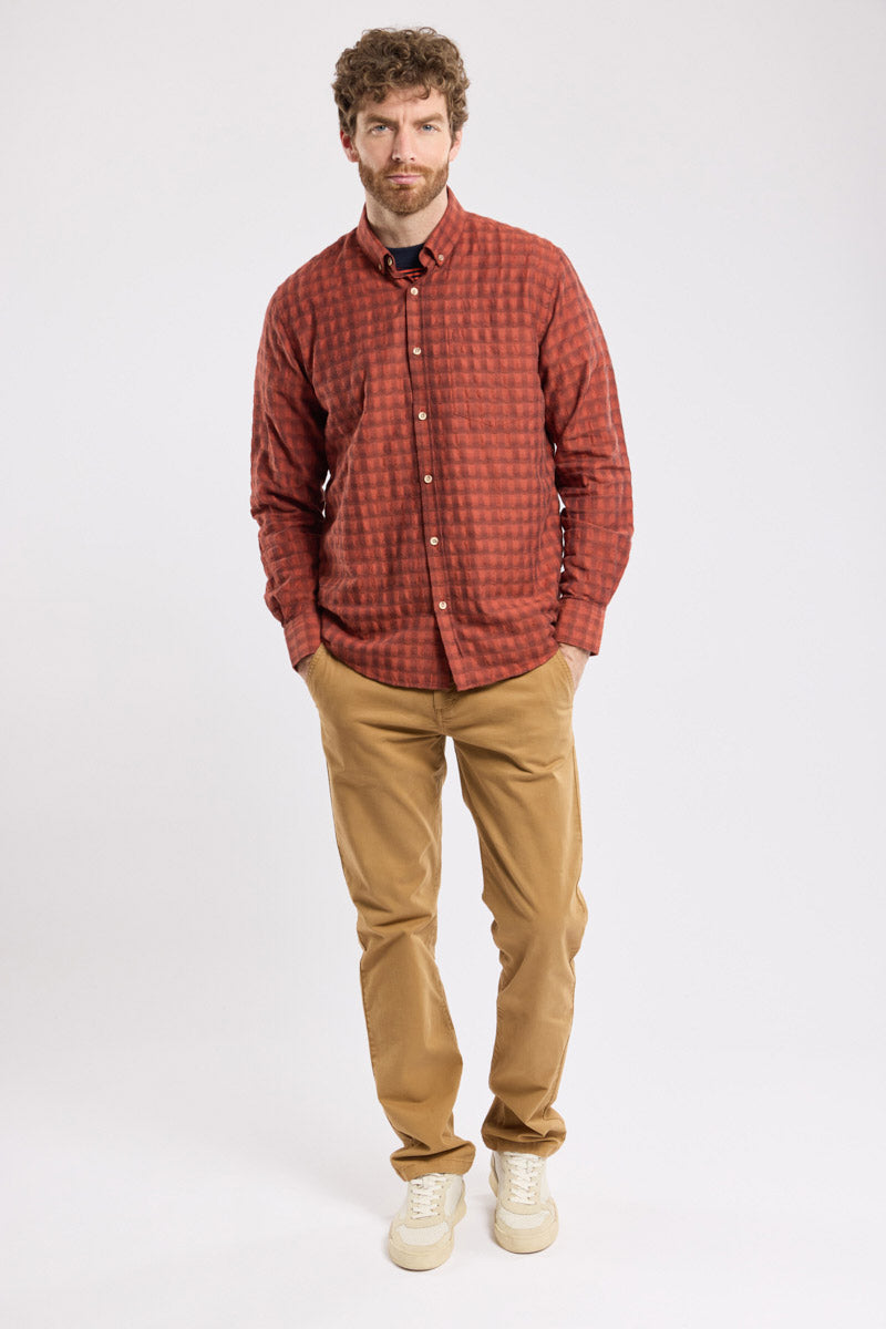 Armor Lux Heritage Self Patterned Shirt - Carreaux Paprika