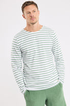 Armor Lux Mariniere Long Sleeve T-Shirt - Blanc/Ivy