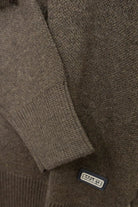 Baileys Quarter Zip Cotton Knit Sweatshirt - Dark Brown