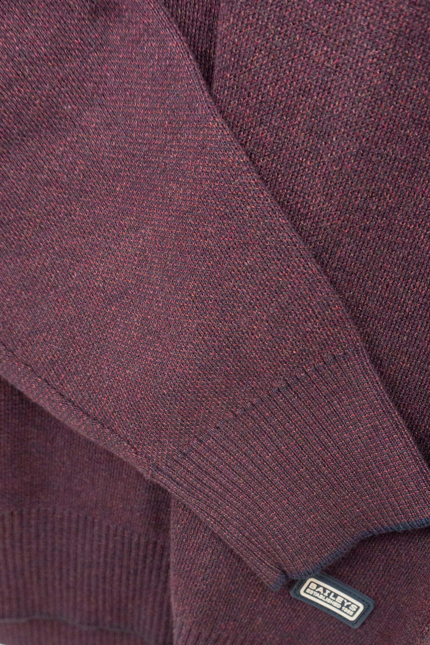 Baileys Quarter Zip Cotton Knit Sweatshirt - Deep Mauve
