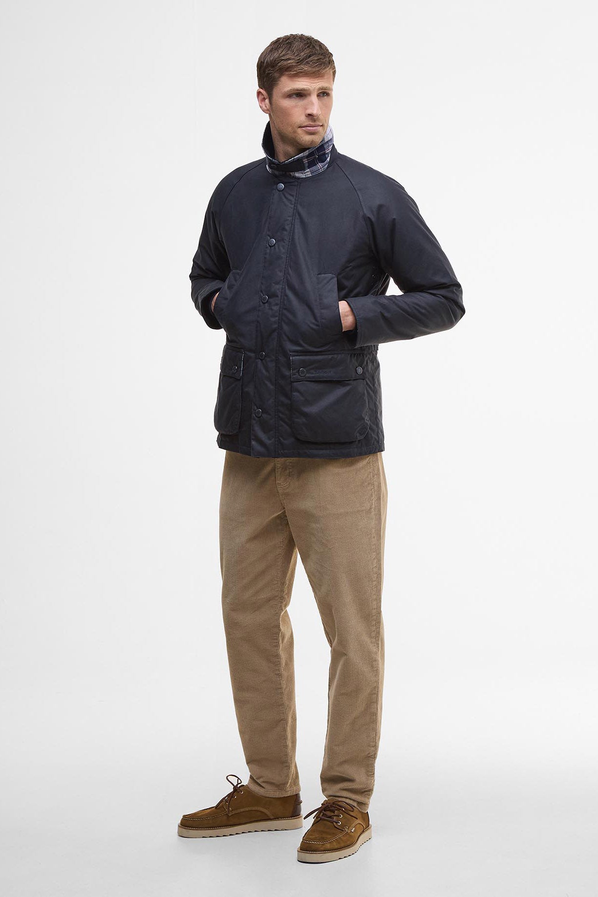 Barbour Ambleside Waxed Jacket - Navy