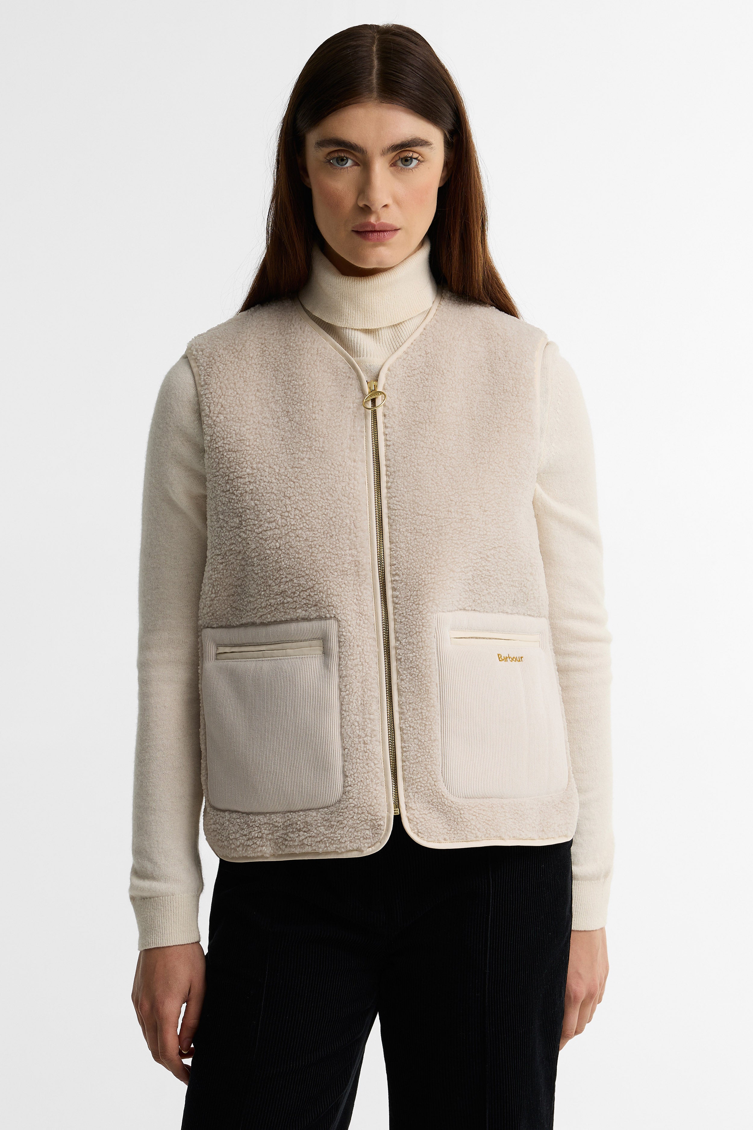 Barbour Bainford Fleece Gilet - Ecru