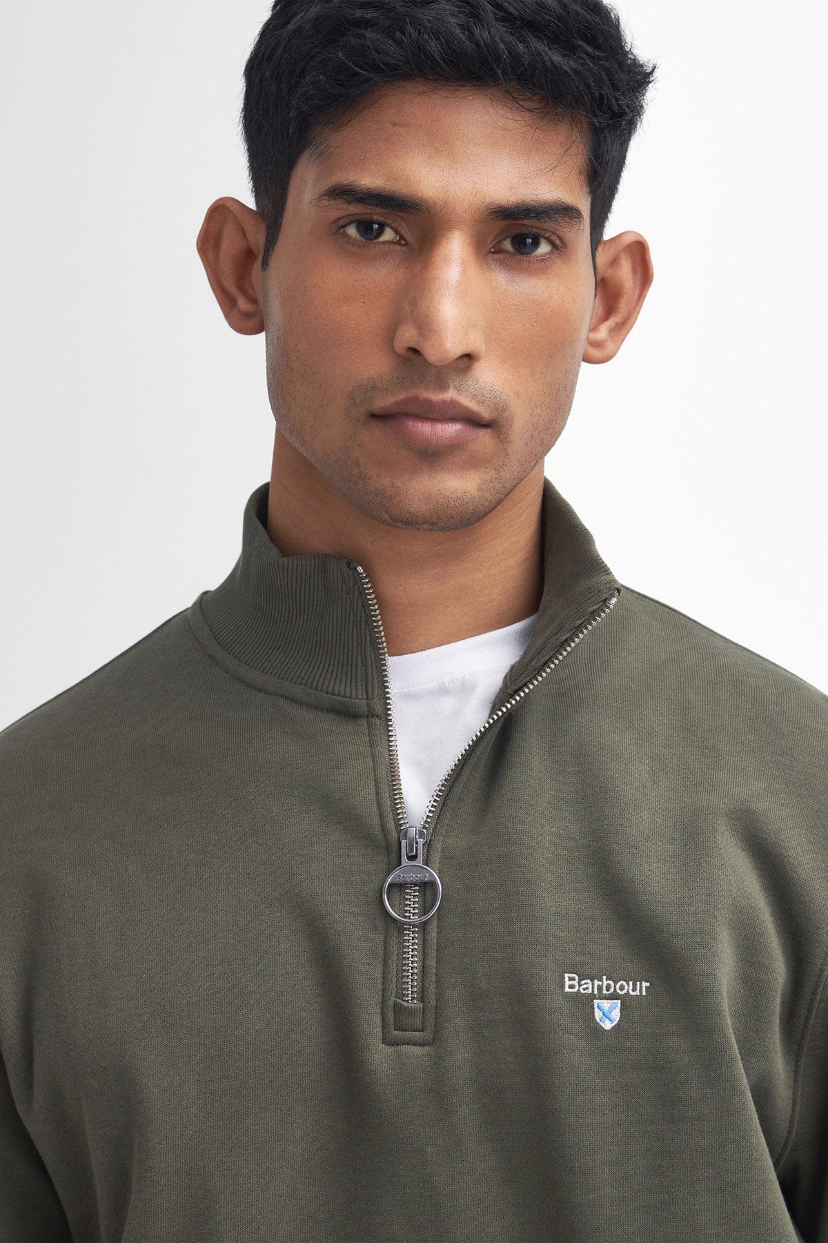Barbour Beckhill Half Zip Sweatshirt - Mid Olive