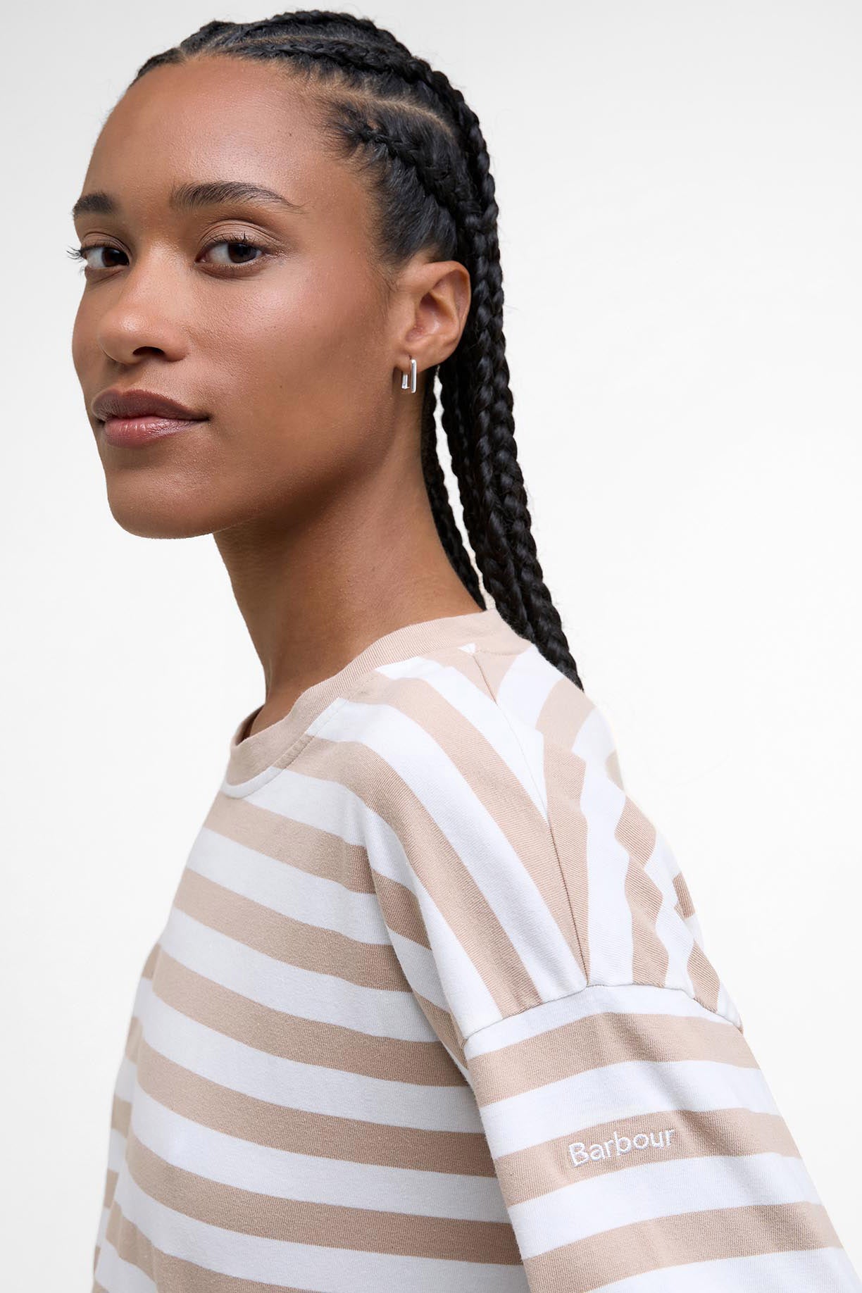 Barbour Bede Oversized Long-Sleeve T-Shirt - Pale Camel Stripe