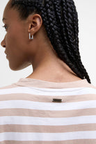 Barbour Bede Oversized Long-Sleeve T-Shirt - Pale Camel Stripe