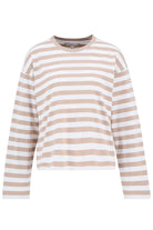 Barbour Bede Oversized Long-Sleeve T-Shirt - Pale Camel Stripe