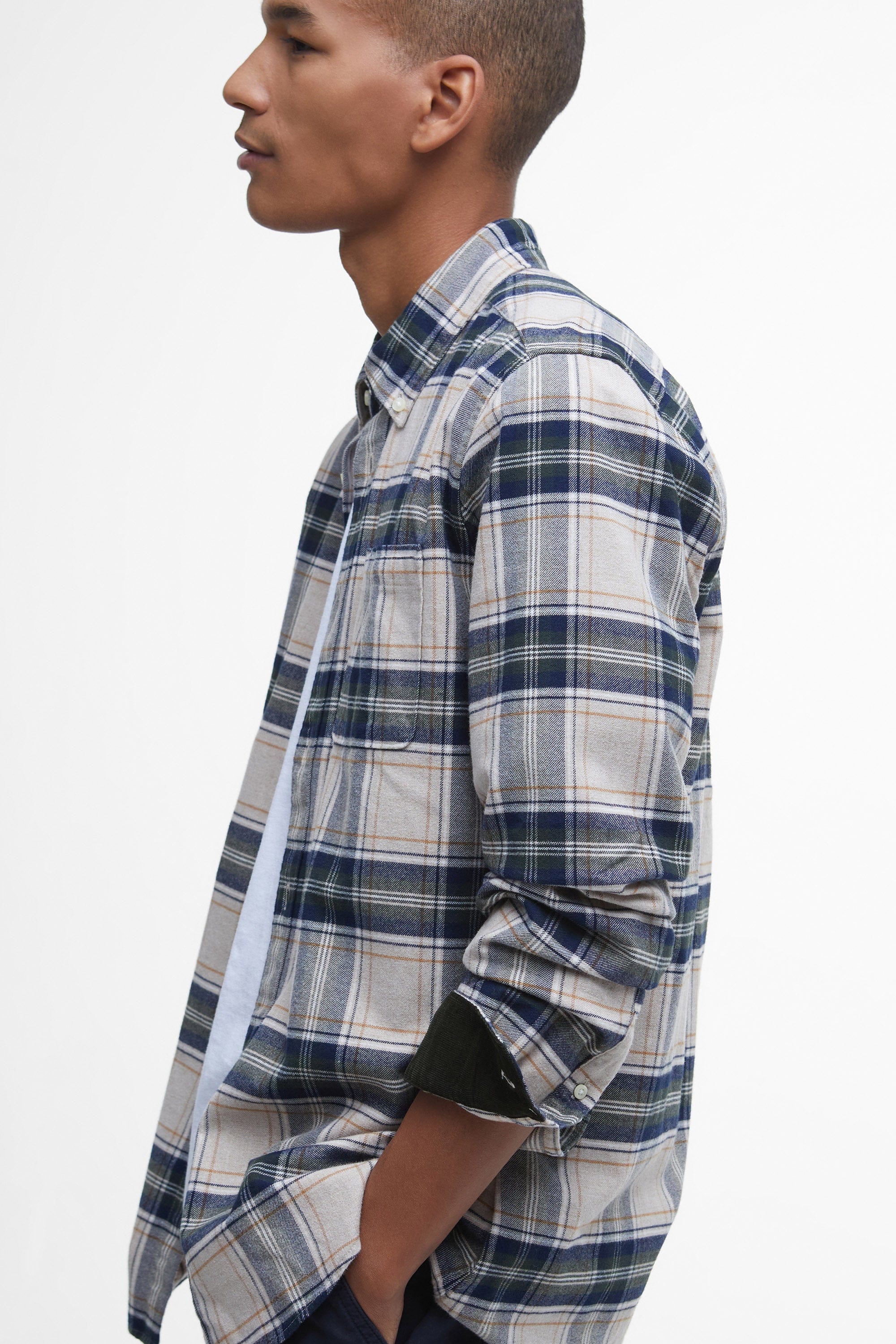 Barbour Betsom Tailored Checked Shirt - Stone Marl