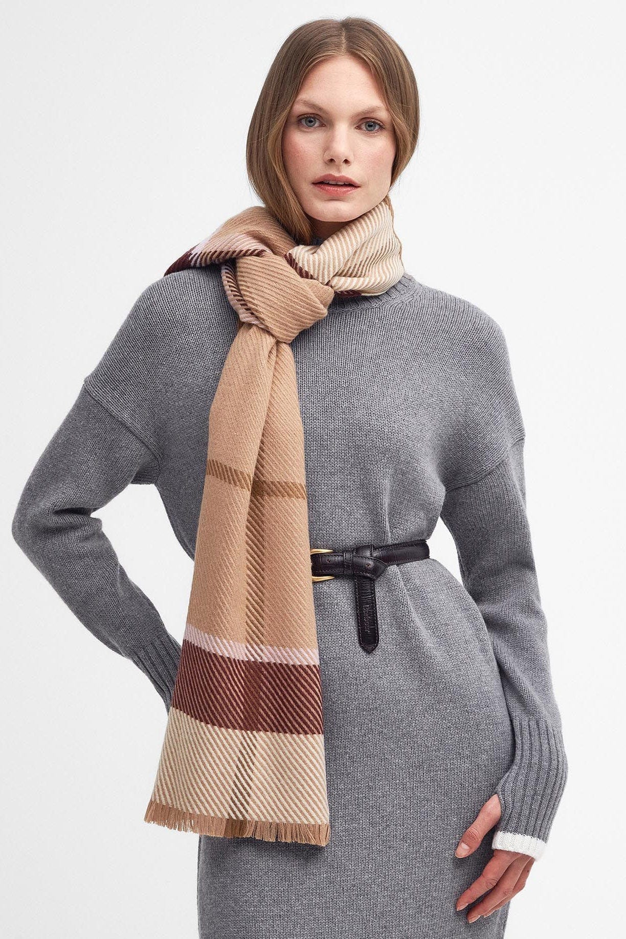 Barbour Blair Tartan Scarf - Muted Cabernet LSC0308_PU51_OS