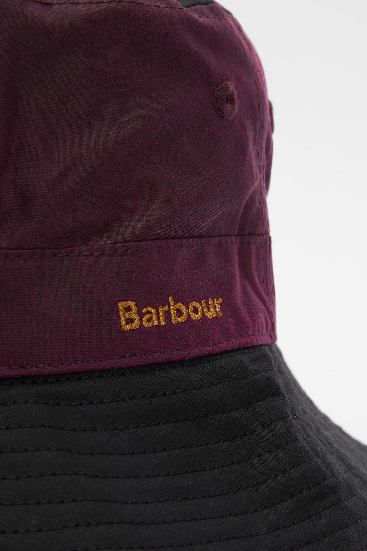 Barbour Brackley Waxed Bucket Hat - Merlot/Black