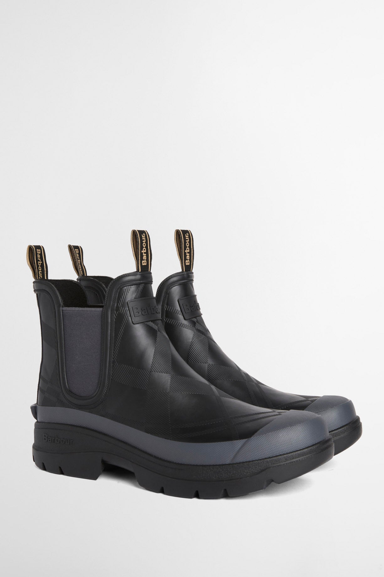 Barbour Breacon Ankle Wellington Boot - Black/Dark Grey