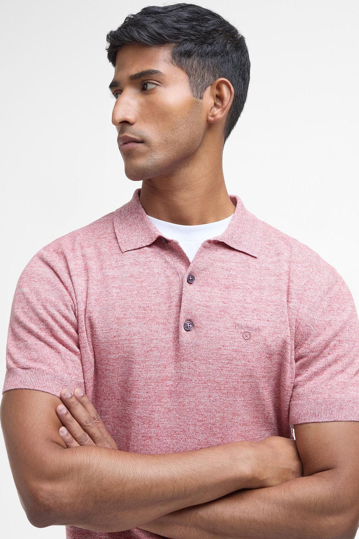 Barbour Buston Knitted Polo - Red Spice