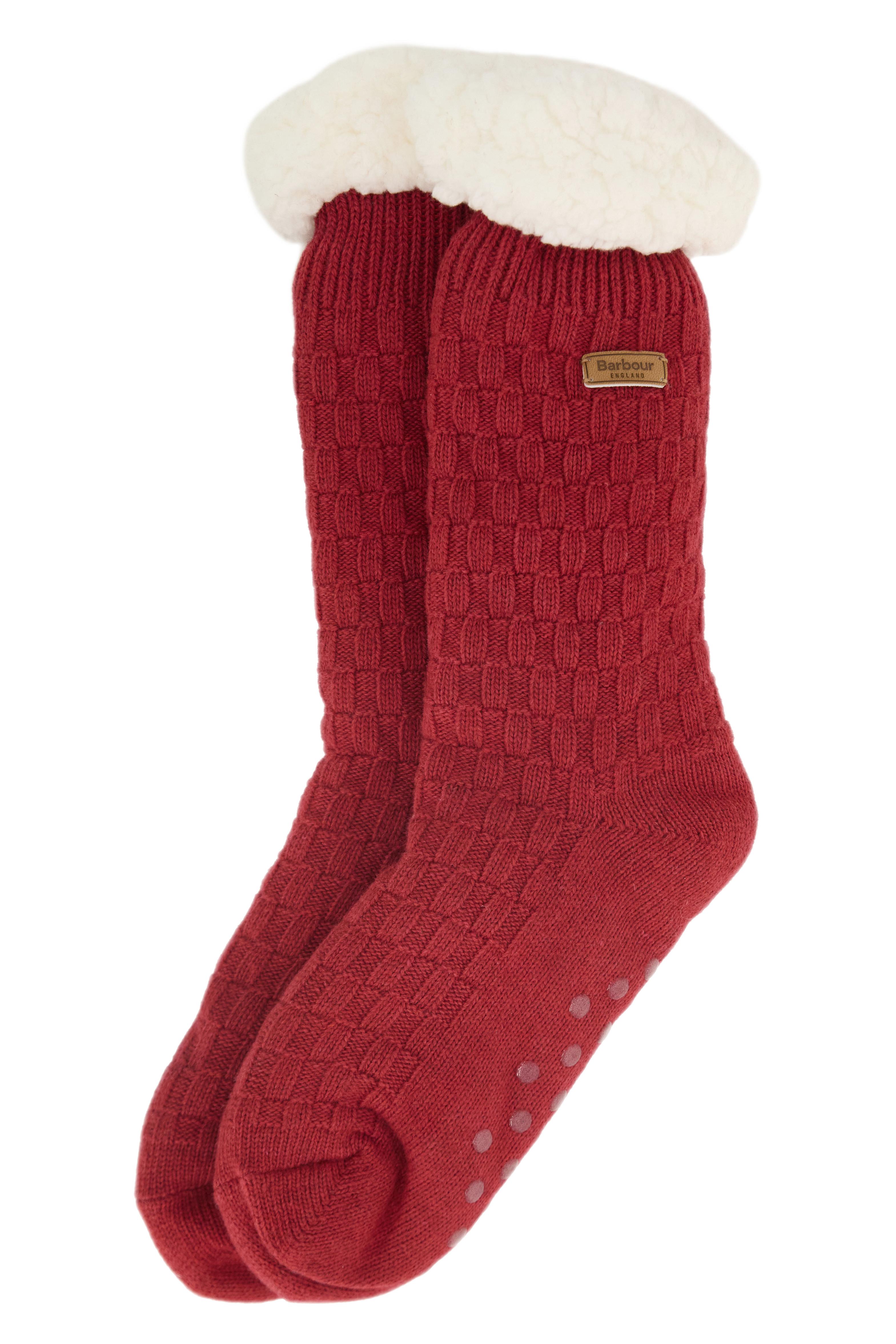 Barbour Cabin Knit Lounge Socks - Red LAC0297_RE52_OS