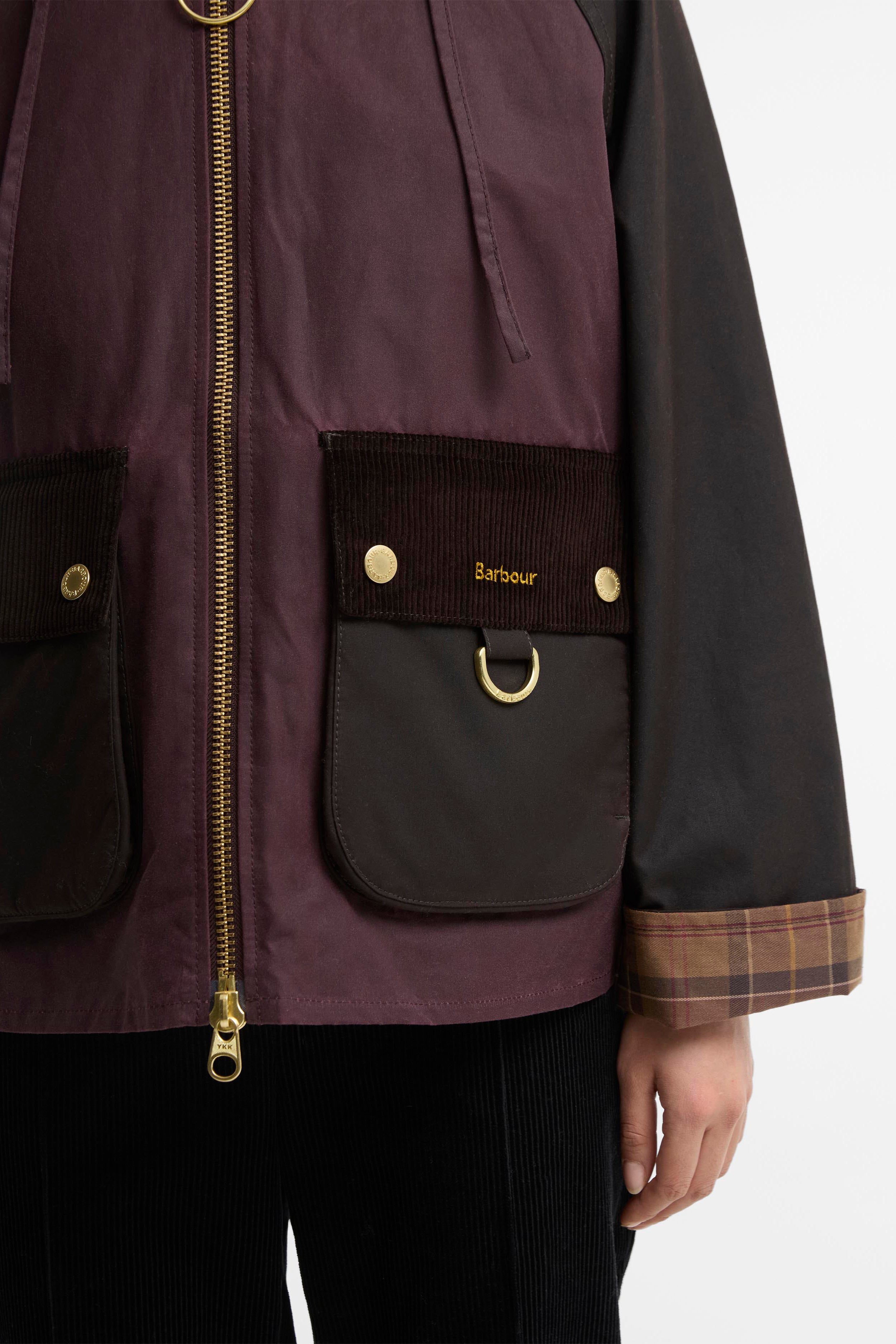 Barbour Carville Wax Jacket - Rustic/Bordeaux/Muted