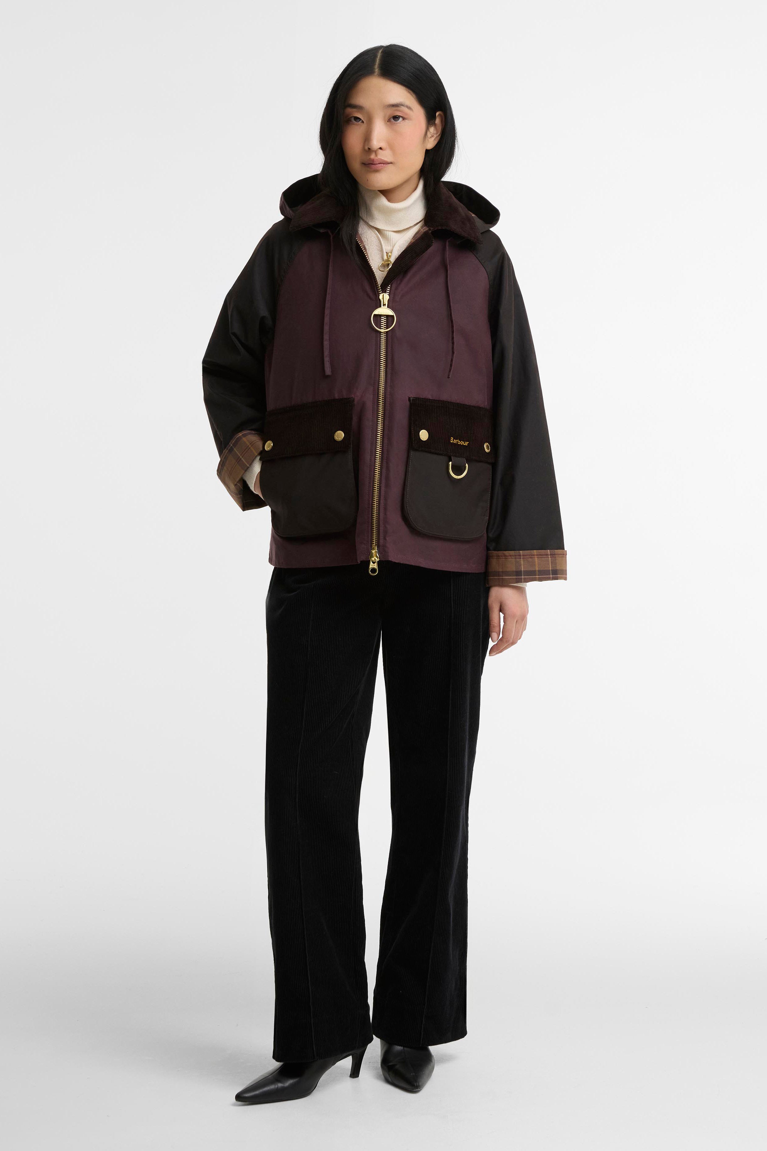 Barbour Carville Wax Jacket - Rustic/Bordeaux/Muted