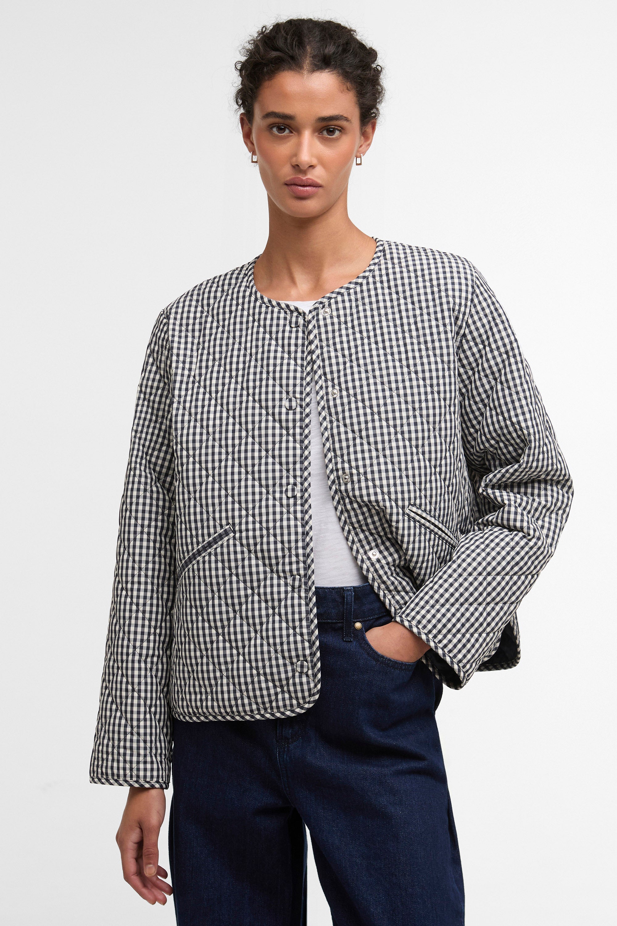 Barbour Cashel Quilt - Navy Gingham/Dark Navy