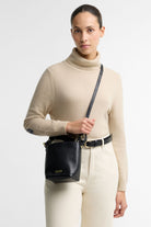 Barbour Cedar Leather Mini Bucket Bag - Black LBA0549_BK11_OS