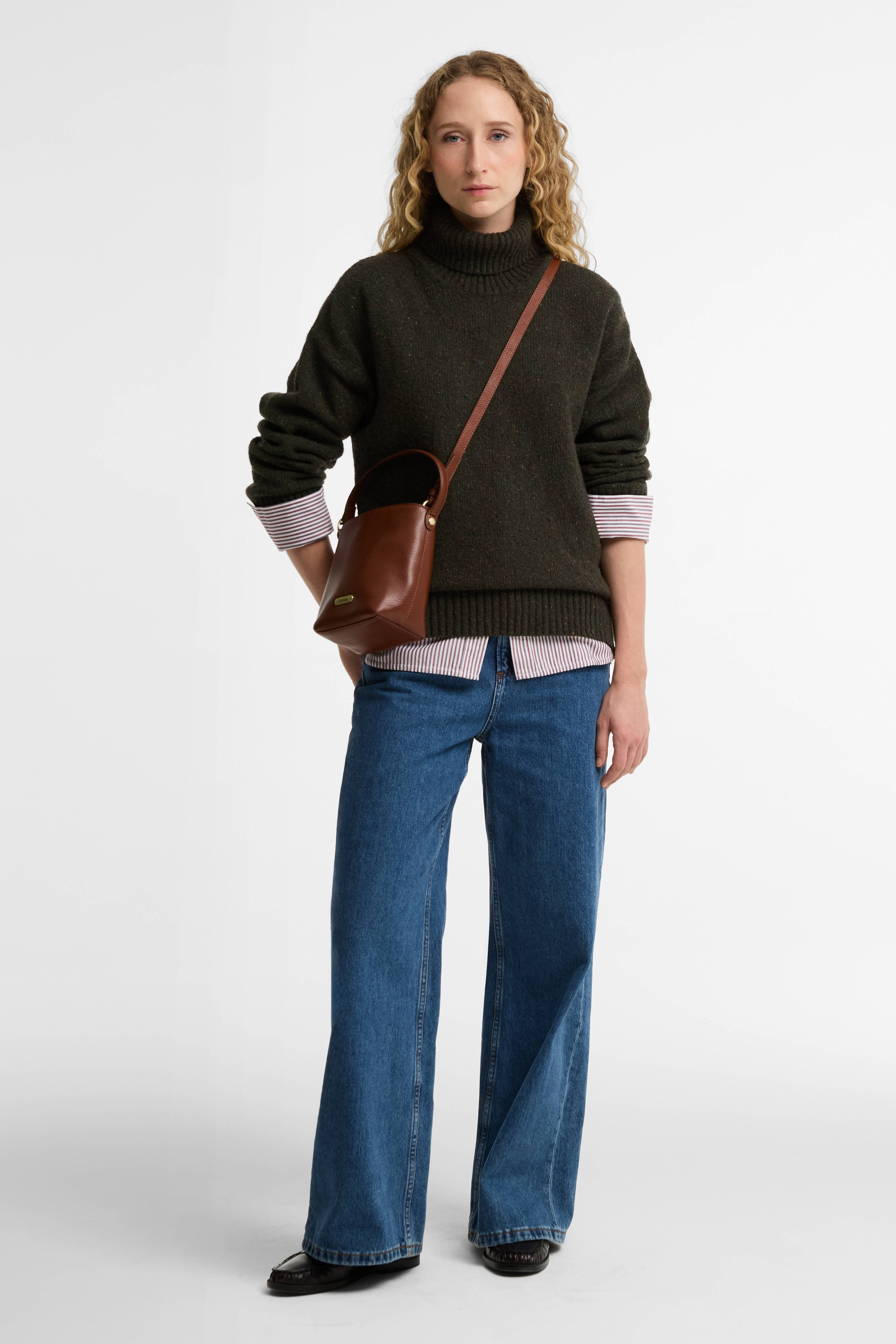 Barbour Cedar Leather Mini Bucket Bag - Brown LBA0549_BR11_OS