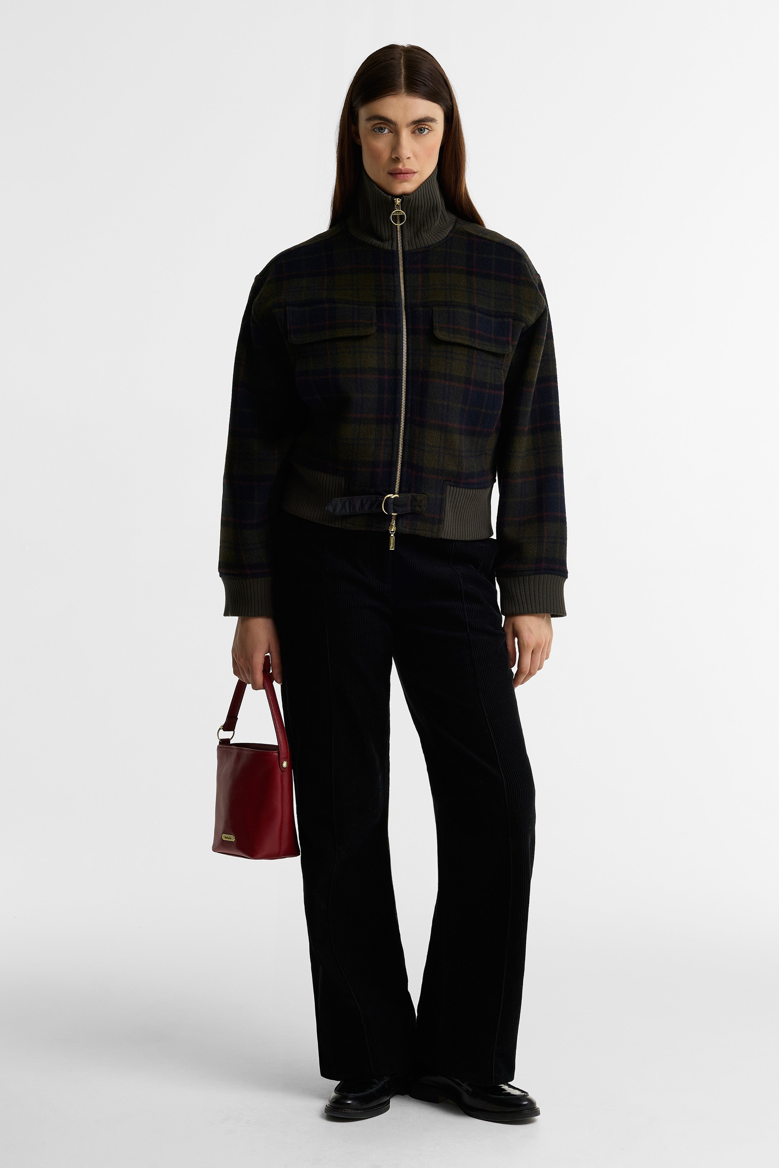 Barbour Cedar Leather Mini Bucket Bag - Red LBA0549_RE91_OS