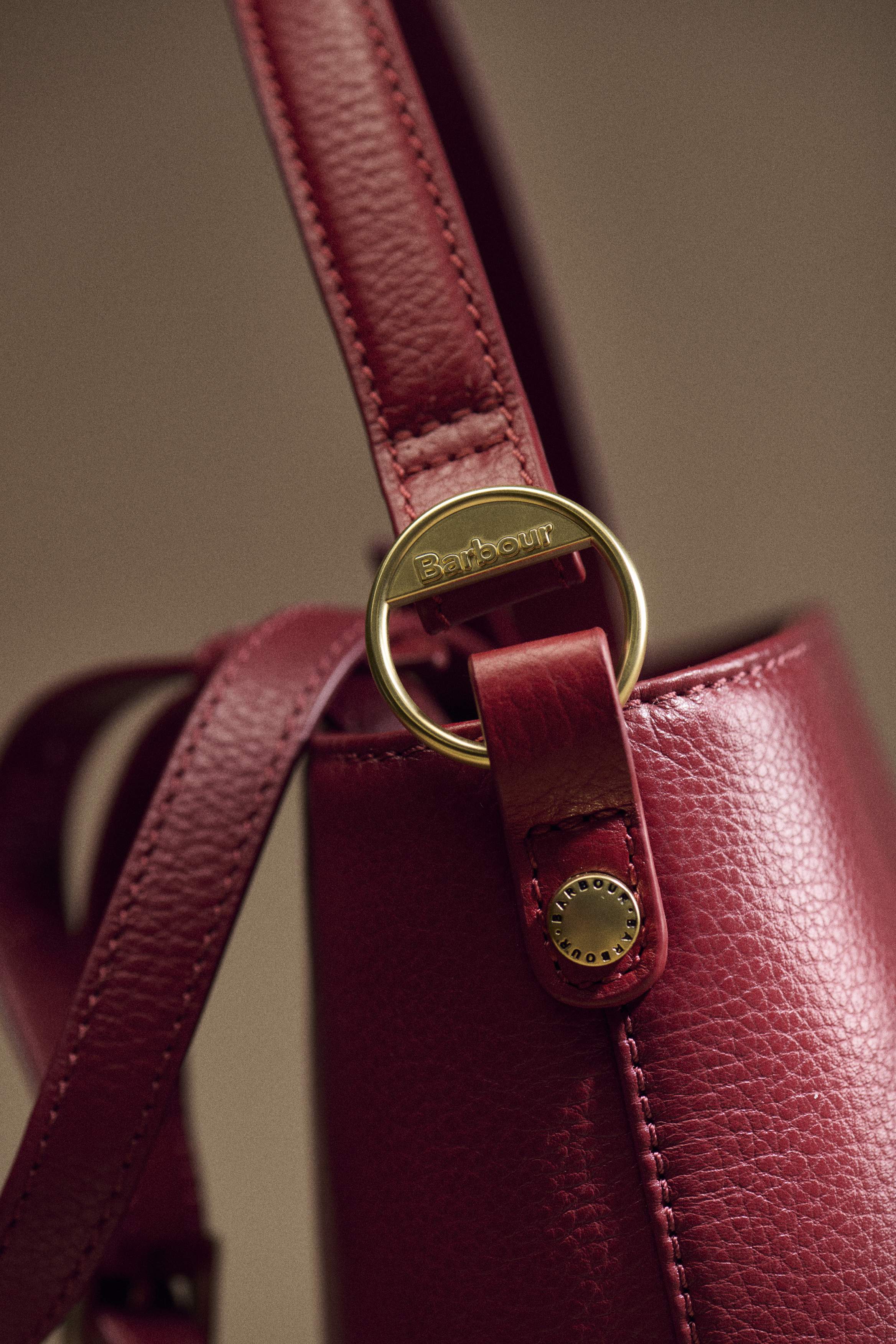 Barbour Cedar Leather Mini Bucket Bag - Red LBA0549_RE91_OS