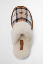 Barbour Claudia Tartan Mule Slippers - Hessian Tartan