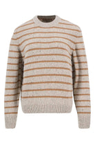 Barbour Claydon Striped Crew Neck Jumper - Oatmeal Stripe
