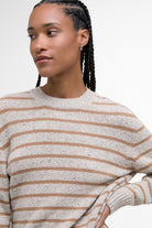 Barbour Claydon Striped Crew Neck Jumper - Oatmeal Stripe