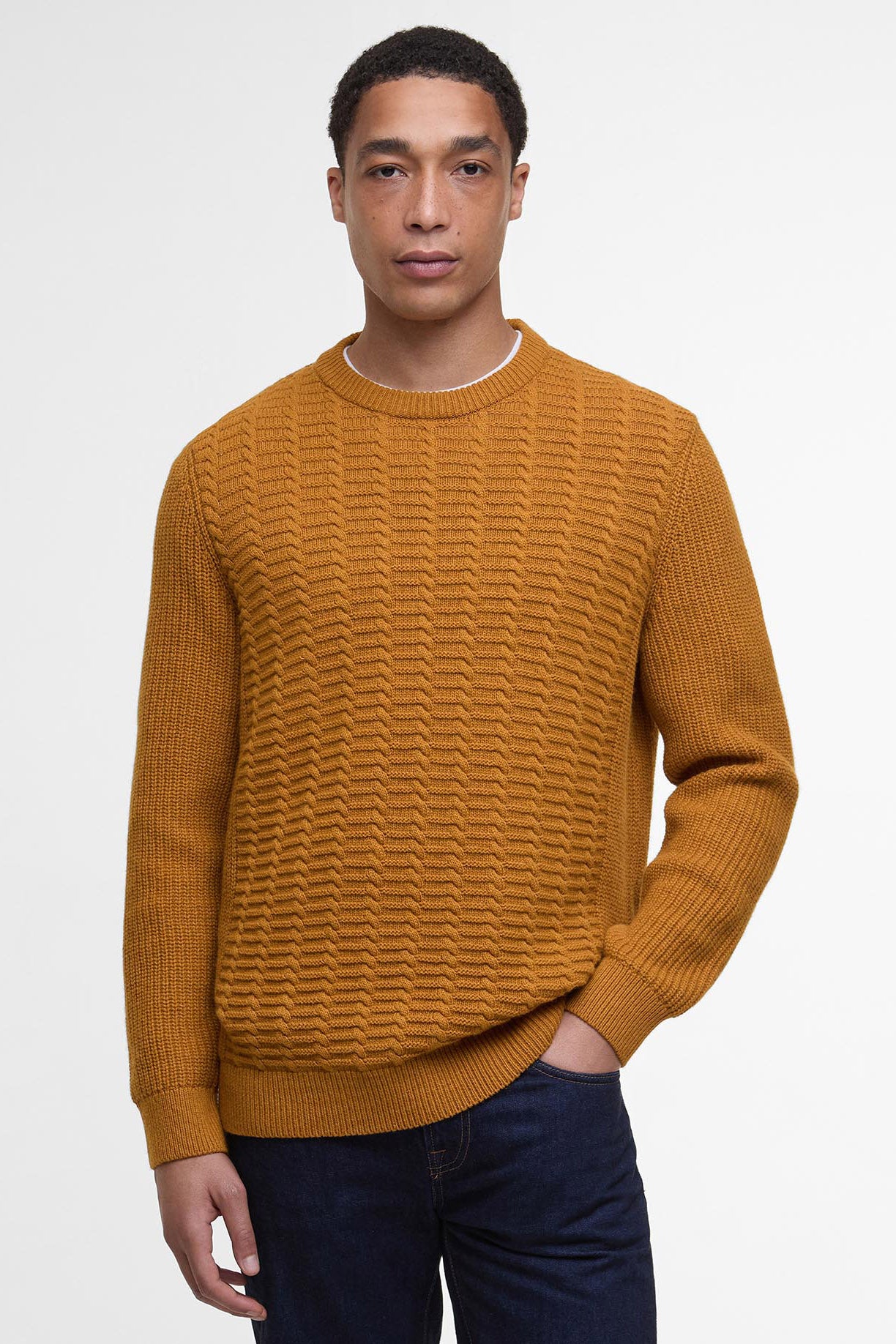 Barbour Cleveland Crew Neck Jumper - Copper