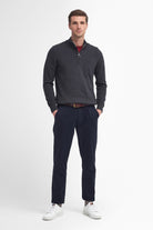 Barbour Cotton Half Zip Knitted Jumper - Charcoal