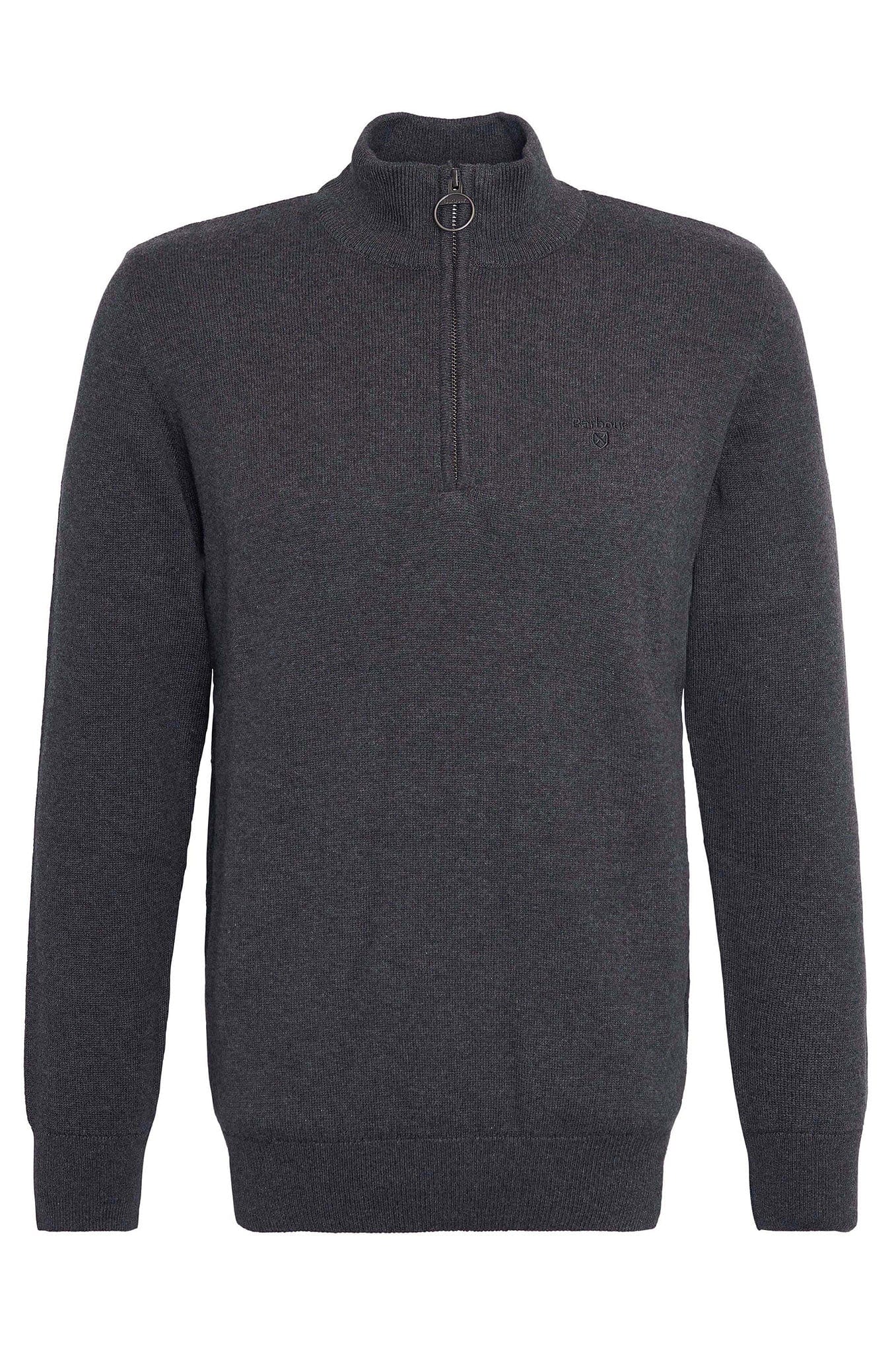 Barbour Cotton Half Zip Knitted Jumper - Charcoal