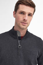 Barbour Cotton Half Zip Knitted Jumper - Charcoal
