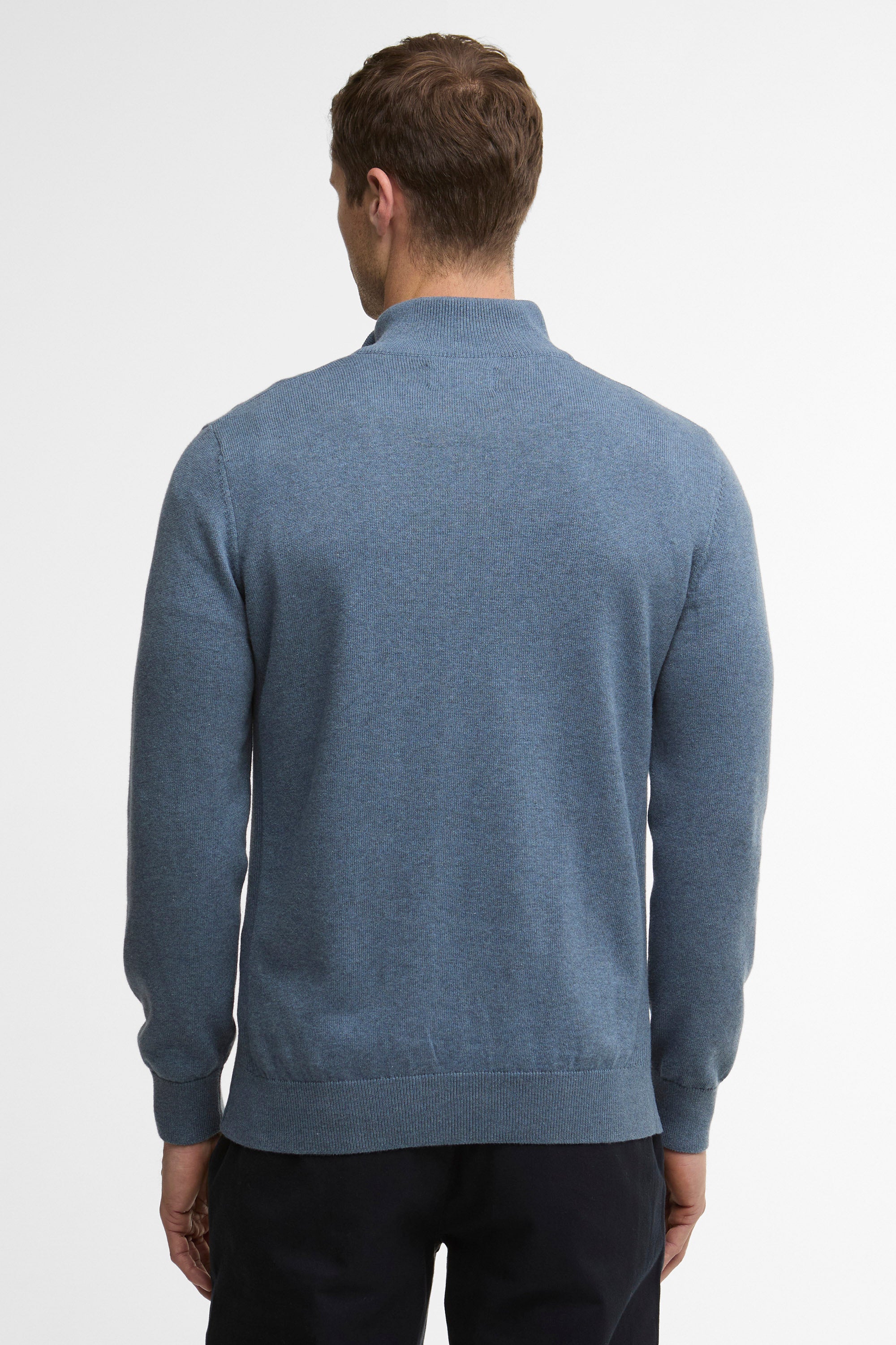 Barbour Cotton Half Zip Knitted Jumper - Dusk Blue