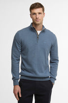 Barbour Cotton Half Zip Knitted Jumper - Dusk Blue