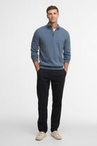 Barbour Cotton Half Zip Knitted Jumper - Dusk Blue