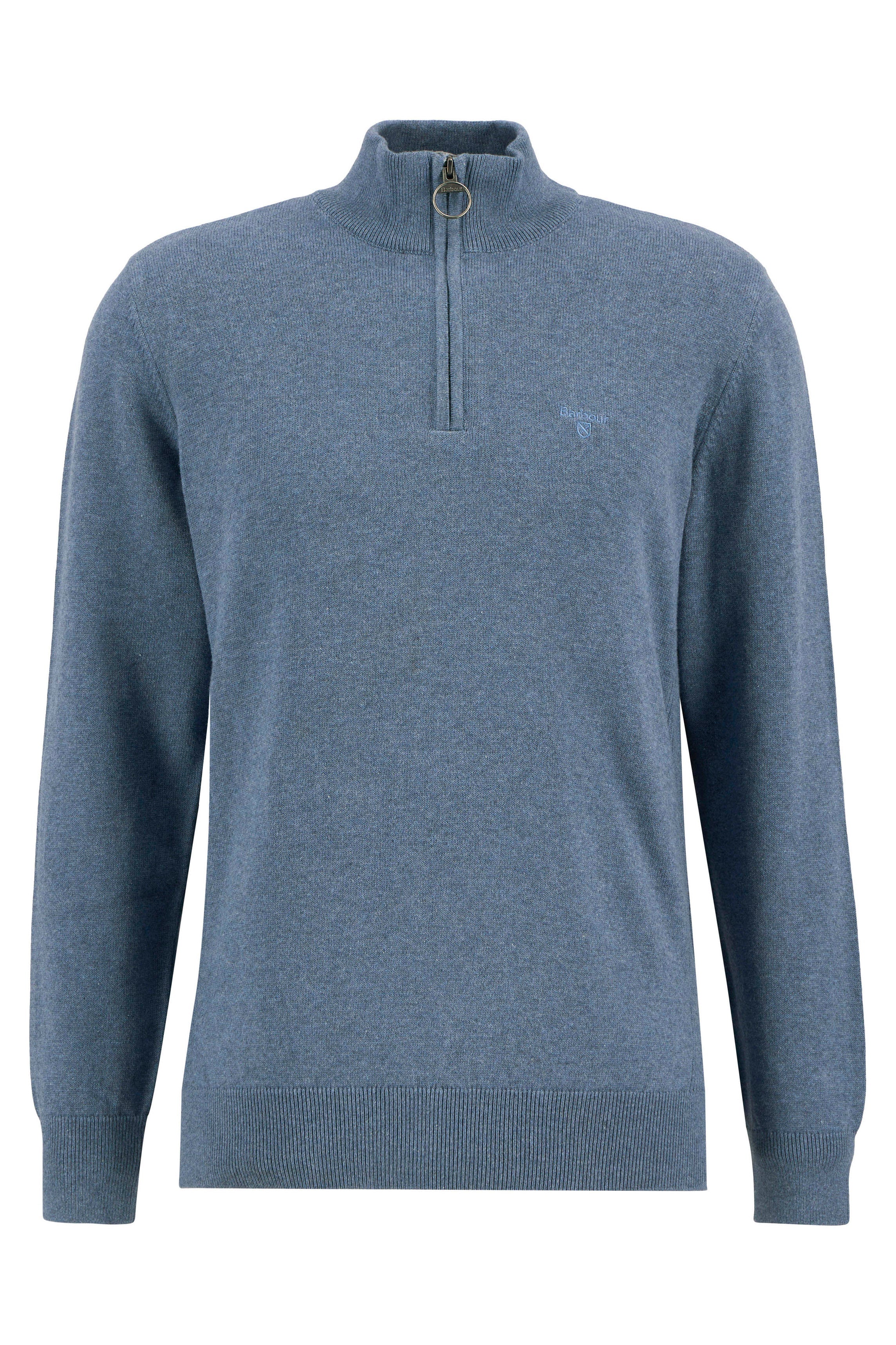 Barbour Cotton Half Zip Knitted Jumper - Dusk Blue