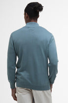 Barbour Cotton Half Zip Knitted Jumper - Vintage Teal