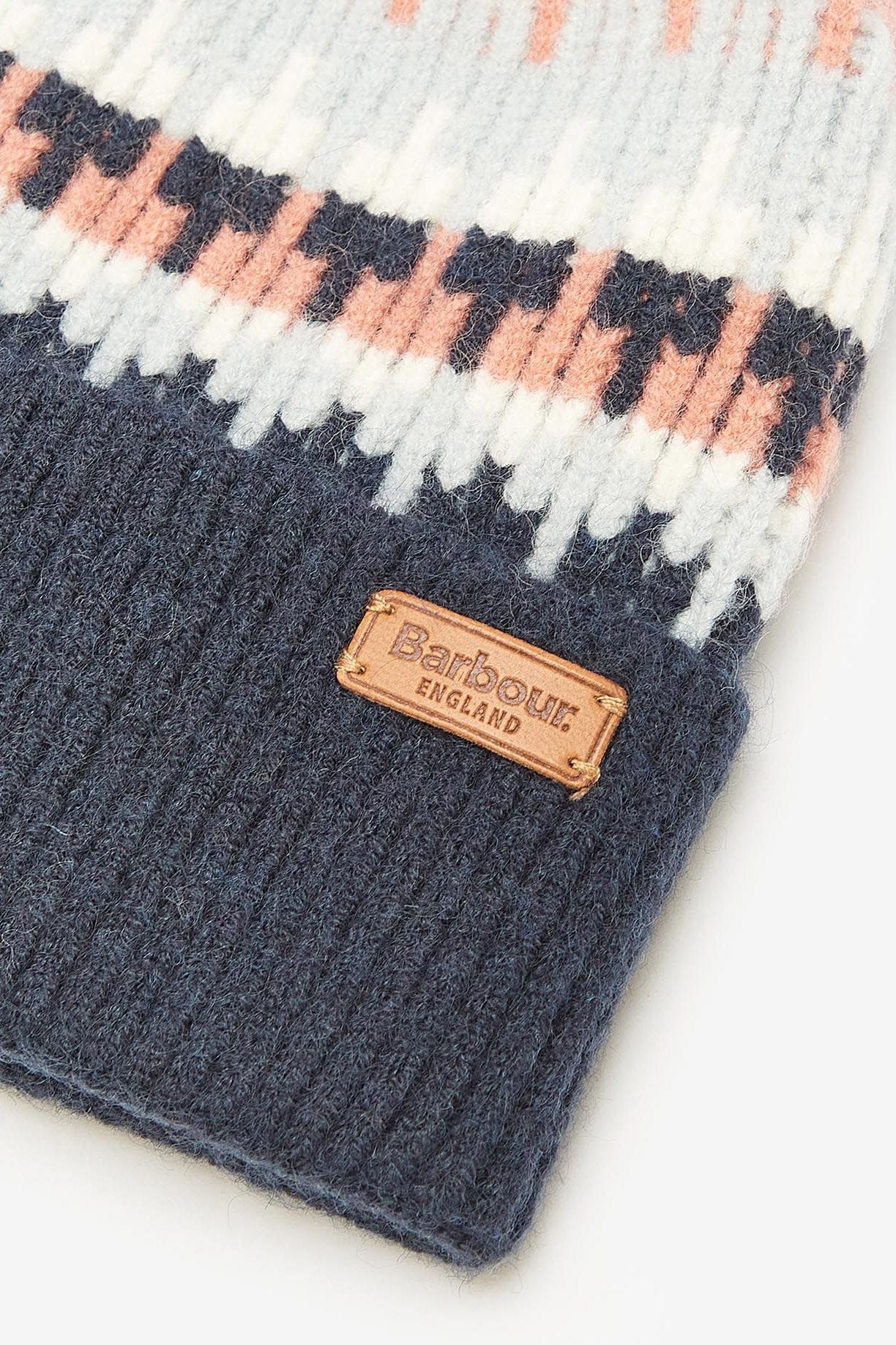Barbour Craster Beanie Hat - Navy/Pink Rust LHA0554_NY51_OS