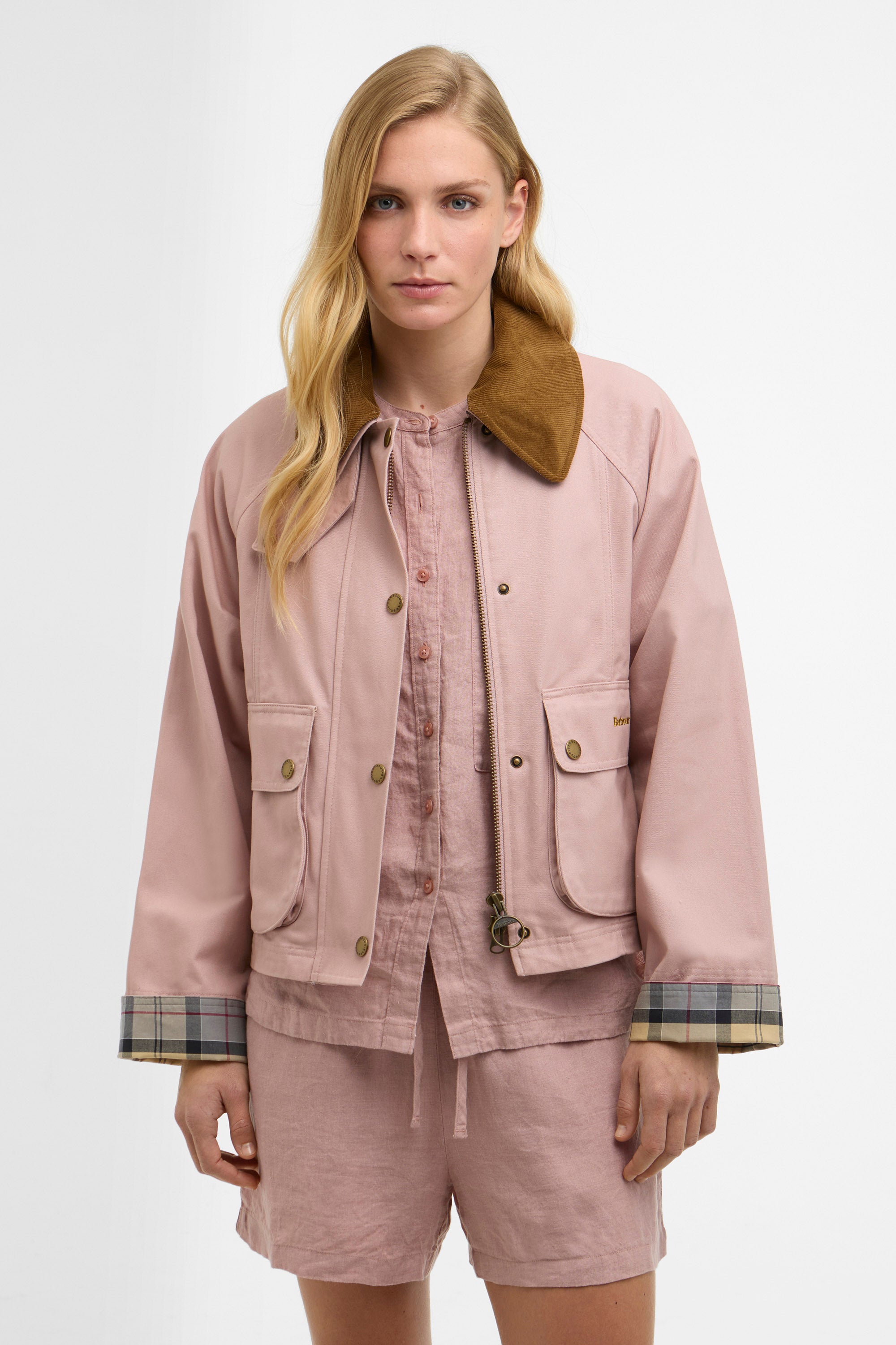 Barbour Cropped Beadnell Jacket - Gardenia/Dress/Beige