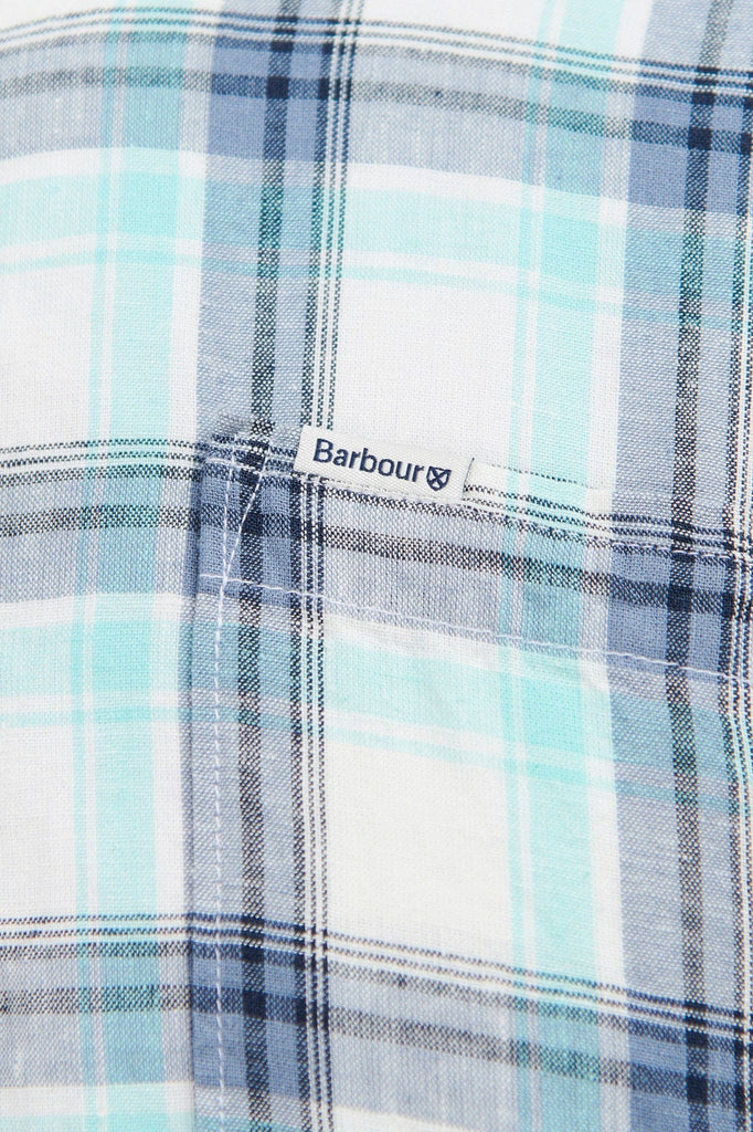 Barbour Crossfell Tailored Shirt - Ecru/Blue