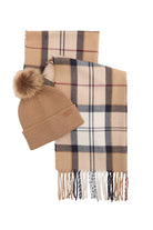 Barbour Dover Beanie & Hailes Scarf Gift Set - Hessian Tartan LGS0054_BE31_OS